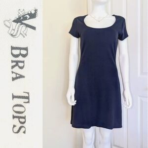 Victoria's Secret NavyBlue Bra Tops Dress SzM Scoop Neckline Cotton/Spandex EUC